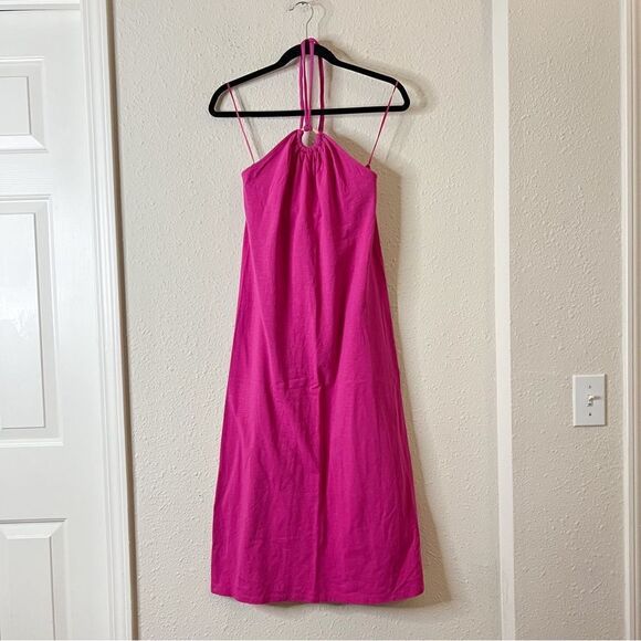 Old Navy Pink Slub-Knit Halter Midi Shift Dress NEW Size Small - Picture 4 of 9